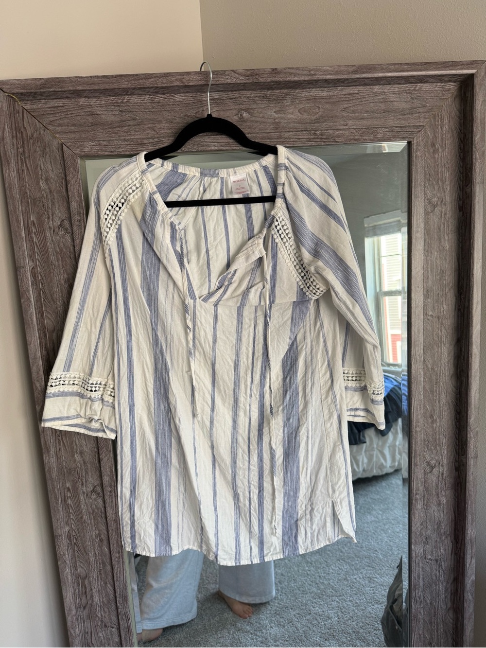Striped Blue & White Women's cover up